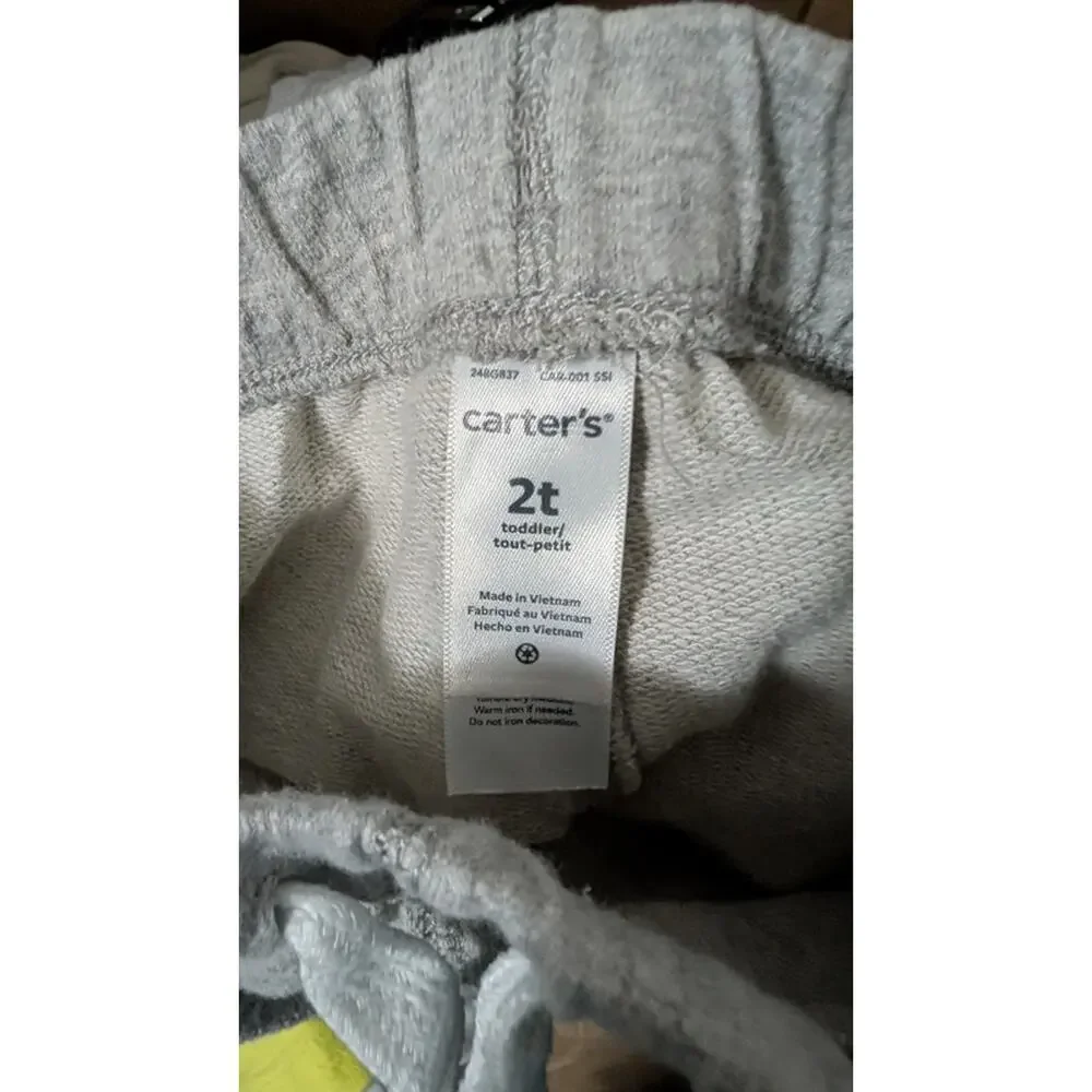 Boys Size 2T Outfit Blue Cat & Jack Dino Sweatshirt & Gray Carter's Sweatpants